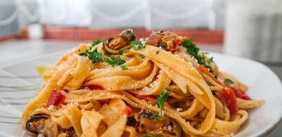 Paste tagliatelle cu midii de Marea Neagra